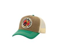 King Kerosin Trucker Cap mit Frontpatch in beige-grün