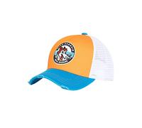 King Kerosin Herren Trucker Cap Used Look Baseballcap Aus Baumwolle Meshcap Snapback Mit Netz Kappe Curved Brim Schirmmütze Größenregulierbar Winter/Sommer Real Badass