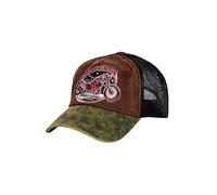 King Kerosin Herren Trucker Cap Vintage Retro Bobber Motorrad Biker Washed Mesh Snapback Bobber Garage