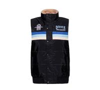 King Kerosin Herren Weste · Steppweste · Winterweste · Vintage · Retro · 70s · Teddy Kragen · Taschen · Gesteppt · Patches · Biker · Reißverschluss · Druckknöpfe · Motor Traveller