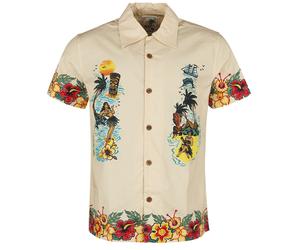 King Kerosin Honolulu Tropical Hawaiian Style Shirt Kurzarmhemd natur in 4XL