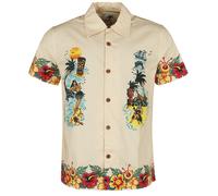 King Kerosin Honolulu Tropical Hawaiian Style Shirt Kurzarmhemd natur in XXL