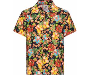 King Kerosin Hula Girl Kurzarmhemd, schwarz-mehrfarbig, Größe 4XL für Männer