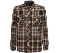 King Kerosin Langarmhemd Karo "Kk" KKI45066 Broen & Beige-XXL