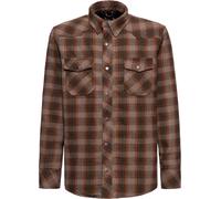 King Kerosin Langarmhemd Karo "Kk" KKI45067 Brown & Zimt-XXL