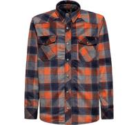 King Kerosin Langarmhemd Karo "Kk" KKI45068 Navy & Orange-M