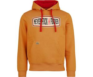 King Kerosin Never Fuck A Fucker Hoodie Kapuzenpullover orange in M