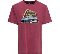 King Kerosin Oilwashed T-Shirt "Detroit Greaser" KKI31009 Burgundy-S