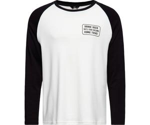 King Kerosin Raglan Longsleeve With Print "Beer" KKI32007 Antique White-5XL