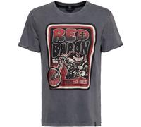 King Kerosin Red Baron T-Shirt, grau, Größe S für Männer