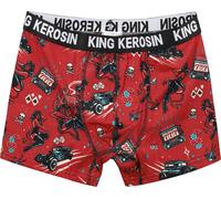 King Kerosin Herren Boxershorts · Unterwäsche · Retroshorts · Unterhosen Männer Mit Stretch · Elastisch · Baumwolle · Vintage · Retro · 50S · Alloverprint · Rockabilly Devil