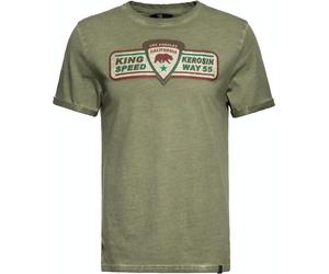 King Kerosin Speedway 1955 Oil Washed T-Shirt Olivgrün-S