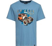 King Kerosin T-Shirt Classic "Hot Rod" KKU41067 Sky Blue-4XL