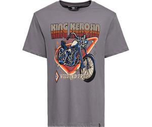 King Kerosin T-Shirt Classic "Wild And Free" KKU41068 Steel Grey-S