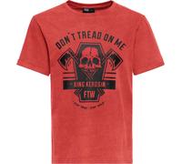 King Kerosin T-Shirt Oilwashed "Dont Tread On Me" KKU41061 Red-S