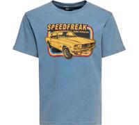 King Kerosin T-Shirt Oilwashed "Speed Freak" KKU41062 Sky Blue-XL