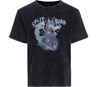 King Kerosin T-Shirt Oilwashed "Split Road" KKU41064 Black-XXL