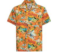 King Kerosin Tropical Hawaiian Style Hemd Aop "Lake Garda" KKU45058 Orange-4XL