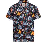 King Kerosin Herren Hawaii Hemd Hawaiian Shirt Aloha Shirt Paris Frankreich Vintage Hemd Retro Comic Art Rockabilly 50S Paris