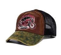 King Kerosin Herren Trucker Cap Vintage Retro Bobber Motorrad Biker Washed Mesh Snapback Bobber Garage