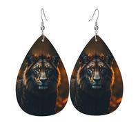 King of the Forest Bedruckte Ohrringe aus Leder in Tropfenform | High-End-Design, leichte Luxus-Ohrringe