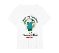 King of The Hill Bobby That's My Specialty Keeping It Real T-Shirt, Damen Große Größen, Weiß, 6X