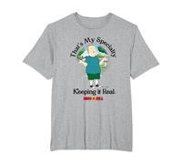 King of The Hill Bobby That's My Specialty Keeping It Real T-Shirt, Herren Große Größen, Grau Meliert, 4X Tall