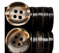 King of Trade 4-Loch Kunstharz Knopf Knöpfe - 15 mm 24L - 20 Stück zum Basteln, Nähen, Ersatz, Stricken, Nähzubehör (4# Braun)