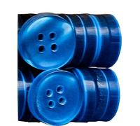 King of Trade 4-Loch Kunstharz Knopf Knöpfe - 15 mm 24L - 20 Stück zum Basteln, Nähen, Ersatz, Stricken, Nähzubehör (17# Hellblau)