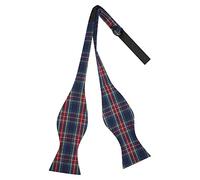 King & Priory Fliege zum Selbstbinden, kariert, Marineblau, blau, Einheitsgröße