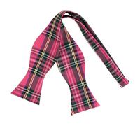 King & Priory Fliege zum Selbstbinden, Schottenkaro, Rosa