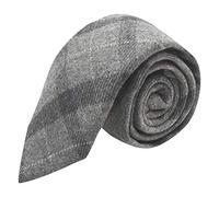 King & Priory Hellgrau & Dunkelgrau karierte Krawatte, Tweed, Schottenkaro