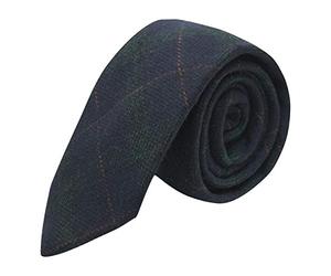 King & Priory Marineblaue und dunkelgrüne Krawatte, Tweed, Schottenkaro