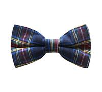 King & Priory Traditionelle Marineblaue Fliege im Tartanmuster