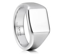 King Will Herren Gunmetal Wolfram Siegelringe Daumen Pinky Biker Band Ring für Männer Hochglanzpoliert Einfacher Hochzeits-Statement-Ring Komfort Passform 64.7 (20.6)