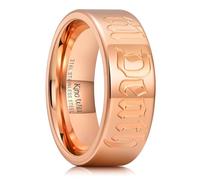 King Will Till Death Herren-Ehering in Roségold, 8mm Edelstahl-Ehering für Herren, Roségoldener Ehering Poliert Korrosionsbeständig Till Death Ring Bequeme Passform 69.7 (22.2)
