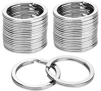 KINGFOREST 100 flache Schlüsselringe, 3,1 cm, Metall-Schlüsselanhänger-Ringe, flacher Ring für Zuhause, Auto, Büro