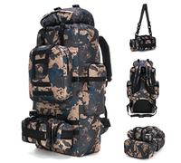 King'sGuard 100L Camping Wandern Rucksack Molle Rucksack Militär Camping Rucksackreisen Tagesrucksack, BlueCamo, Large, 100 l Camping-Wanderrucksack