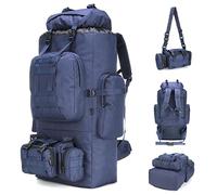 King'sGuard 100L Camping Wanderrucksack Molle Rucksack Militärischer Campingrucksack Daypack, Blau, Large, Outdoor