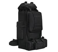 King'sGuard Rucksack, 100 l, Camping, Wandern, Molle-Rucksack, Militär, Rucksackreisen, Tagesrucksack, Schwarz, Large