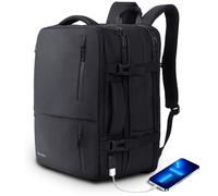 KINGSLONG Handgepäck Reiserucksack 46L Laptop Rucksack 19 Zoll, Erweiterbar Diebstahlsicher Wasserabweisend Business Daypack mit USB Ladeanschluss Flug Genehmigt Kabinenrucksack für Reise Weekender