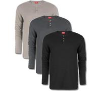 Kingsted Henley Shirts für Herren - Königlich bequemes, langärmeliges Henley - superweicher Waffel-Henley-Stoff - klassische Passform, Einfarbig, Mittel