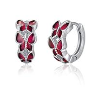 KINGWHYTE Schmetterling-Creolen für Damen 925er Sterlingsilber Kleine Schmetterlingsohrringe Hypoallergener Schmuck Geburtstagsgeschenke für Frauen Mädchen Kleine Prinzessin (Lila)