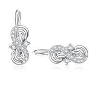 KINGWHYTE Unendliche Creolen 925 Sterling Silber Unendliche Ohrringe für Frauen mit Kubischer Zirkon Unendliche Knoten Huggies Ohrringe Schmuck Geschenke für Frauen Mädchen