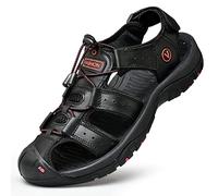 KINHA Herren Leder Sandalen Sommer Klassische Herren Outdoor Sandalen Weich Bequem Strand Sandalen Hausschuhe Herren Schuhe Große Größe 38-47