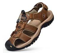 KINHA Herren Leder Sandalen Sommer Klassische Herren Outdoor Sandalen Weich Bequem Strand Sandalen Hausschuhe Herren Schuhe Große Größe 38-47