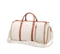 Kinmac 3-in-1 Faltbarer Kleidersack für Reisen, große Kapazität, Reisetasche mit Schuhbeutel für Anzug und Kleid, Kaki, Geschäftsreisen