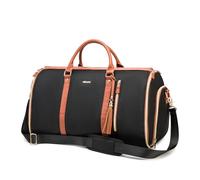 Kinmac 3-in-1 Faltbarer Kleidersack für Reisen, große Kapazität, Reisetasche mit Schuhbeutel für Anzug und Kleid, Schwarz, Geschäftsreisen