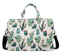 Kinmac 360 Grad schützende, wasserabweisende Laptop-Schultertasche, Messenger-Tasche mit alldirektionalem High-Rebound-Kissen (35,6 cm (14 Zoll), Kaktus)