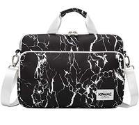 Kinmac 360° schützende, Wasserabweisende Laptop-Hülle mit Griff und Abnehmbarer Schulter; 38,1 cm - 39,6 cm (15-15,6 Zoll), schwarzer Marmor